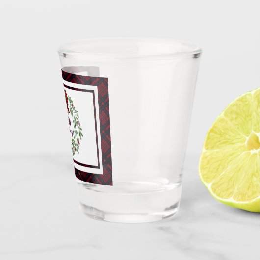 Prettige feestdagen Rood Plaid Shot Glas (Rechts)