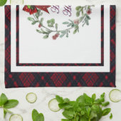 Prettige feestdagen Rood Plaid Theedoek (Gevouwen)