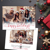 Prettige feestdagen Rood Script 2 Foto Kerstmis Feestdagenkaart
