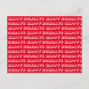 "Prettige feestdagen" rood wit Briefkaart