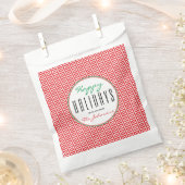 Prettige feestdagen Rood & Wit Chevron "Xmas Bedankzakje (Geknipt)