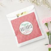 Prettige feestdagen Rood & Wit Chevron "Xmas Bedankzakje (Gezegeld)