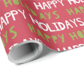 Prettige feestdagen Rood, Wit en Groen Cadeaupapier (Rol Hoek)