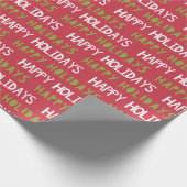 Prettige feestdagen Rood, Wit en Groen Cadeaupapier (Hoek)