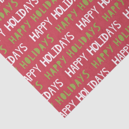 Prettige feestdagen Rood, Wit en Groen Tissuepapier (Detail)