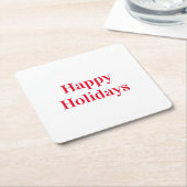 "Prettige feestdagen" rood wit Kartonnen Onderzetters (Schuin)