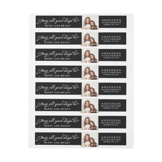 prettige feestdagen ROOS GOLD kerstAdresetiketten (Vel)