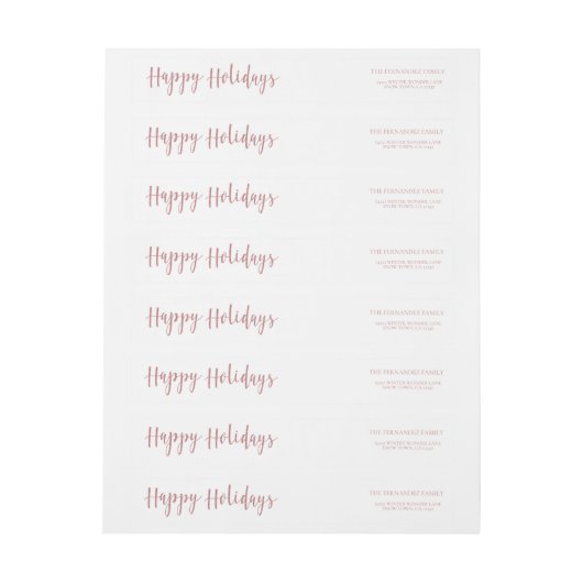 Prettige feestdagen Roos Goud Roze Faux Glitter (Vel)