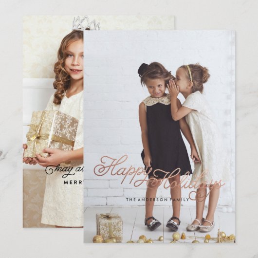 PRETTIGE FEESTDAGEN ROOS GOUDEN Kerst Kaart (Voorkant / Achterkant)