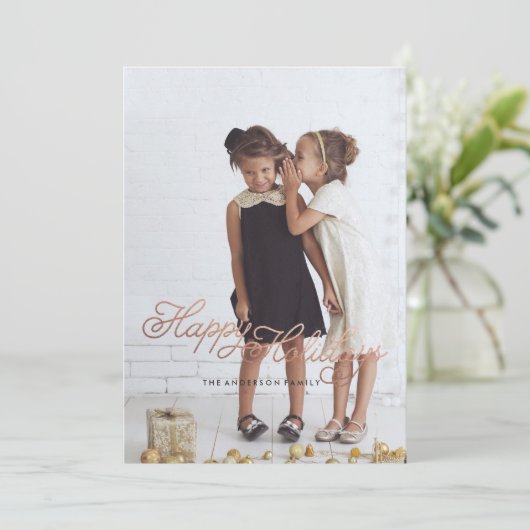 PRETTIGE FEESTDAGEN ROOS GOUDEN Kerst Kaart (Staand voorkant)