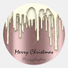 Prettige feestdagen Roos Vrolijk kerstfeest Ronde Sticker