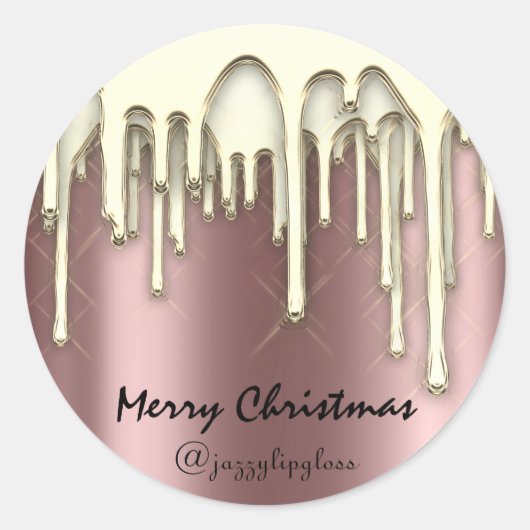 Prettige feestdagen Roos Vrolijk kerstfeest Ronde Sticker (Voorkant)