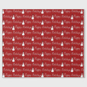 prettige feestdagen Rope en Snowmen Cadeaupapier (Vlak)