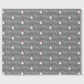 prettige feestdagen Rope en Snowmen Cadeaupapier (Vlak)
