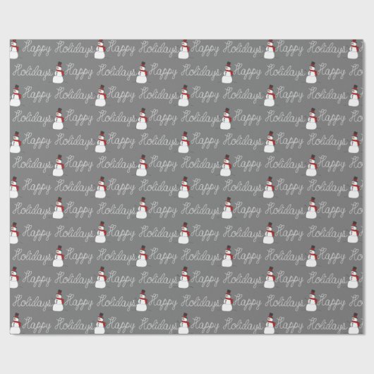 prettige feestdagen Rope en Snowmen Cadeaupapier (Vlak)