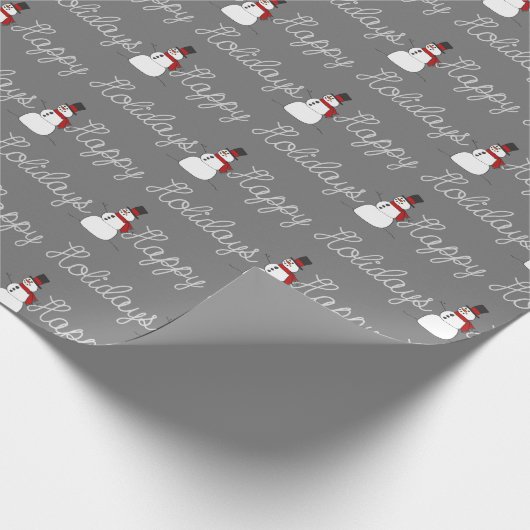 prettige feestdagen Rope en Snowmen Cadeaupapier (Hoek)