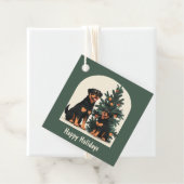 Prettige feestdagen Rottweiler Honden Bedankjes Labels (In situ)