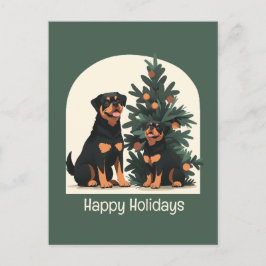 Prettige feestdagen Rottweiler Honden Briefkaart