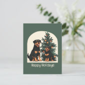Prettige feestdagen Rottweiler Honden Briefkaart (Staand voorkant)