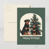 Prettige feestdagen Rottweiler Honden Briefkaart (Voorkant / Achterkant)