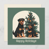 Prettige feestdagen Rottweiler Honden Kaart (Voorkant / Achterkant)