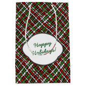 prettige feestdagen Rough Kerstmis Burlap Medium Cadeauzakje (Voorkant)