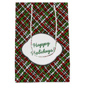 prettige feestdagen Rough Kerstmis Burlap Medium Cadeauzakje (Achterkant)