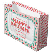 Prettige feestdagen €? | Roze en rode Holly | Gepe Groot Cadeauzakje (Voorkant Gekanteld)