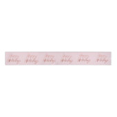 prettige feestdagen Roze fijne pasta Roos Gold Grosgrain Lint (Voorkant)