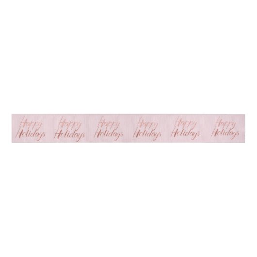 prettige feestdagen Roze fijne pasta Roos Gold Grosgrain Lint (Voorkant)