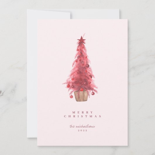 prettige feestdagen roze kerstboom (Voorkant)