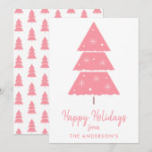 prettige feestdagen Roze kerstboomschilfers Feestdagenkaart (Voorkant / Achterkant)