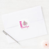 prettige feestdagen Roze lint voor borstkanker Ronde Sticker (Envelop)