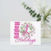 prettige feestdagen Roze lintdraad Wreath (Staand voorkant)