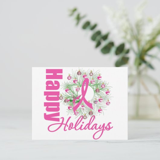 prettige feestdagen Roze lintdraad Wreath (Staand voorkant)