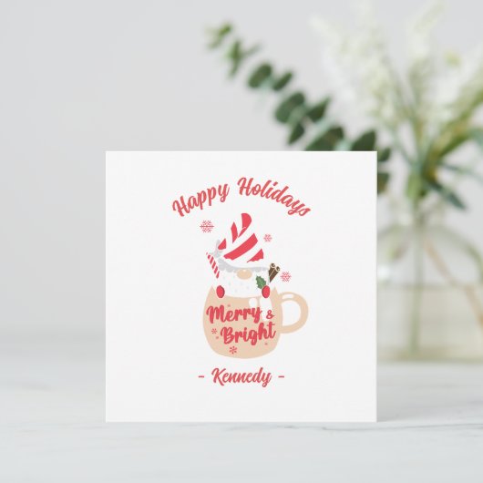 Prettige feestdagen - Roze Mok Hot Cocoa Merry & B (Staand voorkant)