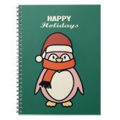 prettige feestdagen roze pinguïn notitieboek (Voorkant)