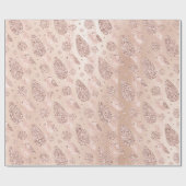 prettige feestdagen Roze Rose Glitter-kerstdecor Cadeaupapier (Vlak)