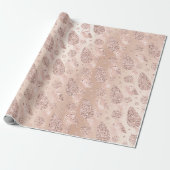 prettige feestdagen Roze Rose Glitter-kerstdecor Cadeaupapier (Uitgerold)