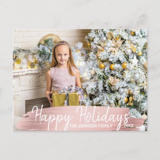 Prettige feestdagen Roze Rose Goud Kerstmis (Voorkant)