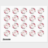 prettige feestdagen Roze Roses Burgundy Cosmos Ronde Sticker (Vel)