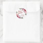 prettige feestdagen Roze Roses Burgundy Cosmos Ronde Sticker (Tas)