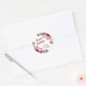 prettige feestdagen Roze Roses Burgundy Cosmos Ronde Sticker (Envelop)