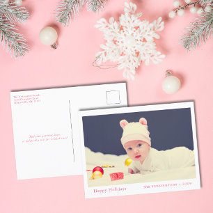 Prettige feestdagen roze Schattigee Baby foto