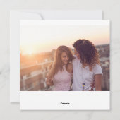 Prettige feestdagen Roze Twee Fotovierkant Feestdagenkaart (Achterkant)