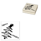 prettige feestdagen rubberstempel (Gestempeld)