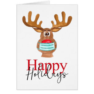 prettige feestdagen Rudolph Face Mask Reindeer