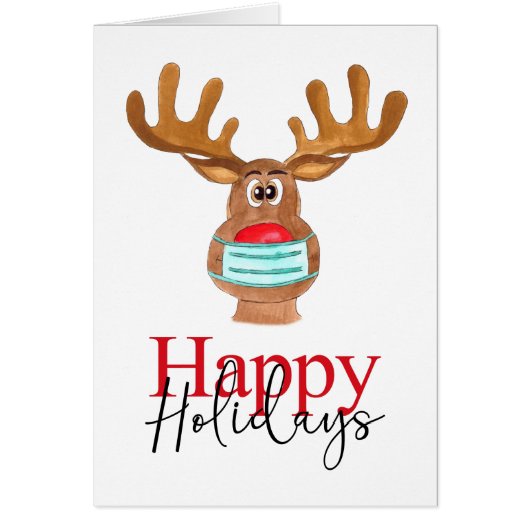 prettige feestdagen Rudolph Face Mask Reindeer (Voorkant)