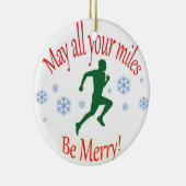 prettige feestdagen Runners! Keramisch Ornament (Rechts)