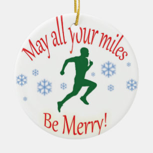 prettige feestdagen Runners! Keramisch Ornament